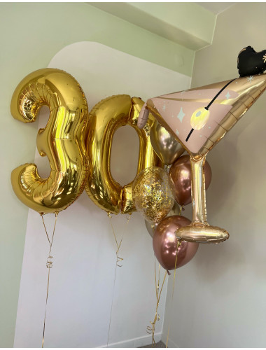 Шары на 30 лет "Сияние золота"