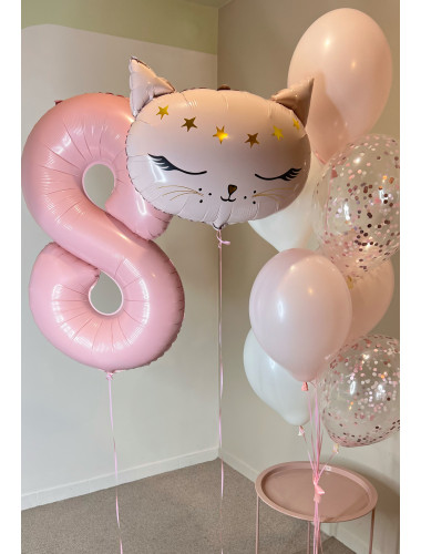 Воздушные шары для девочки на 8 лет "Котёнок принцесса"