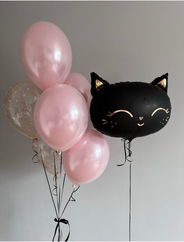 Набор для девушки с перламутровыми шарами "Black cat"